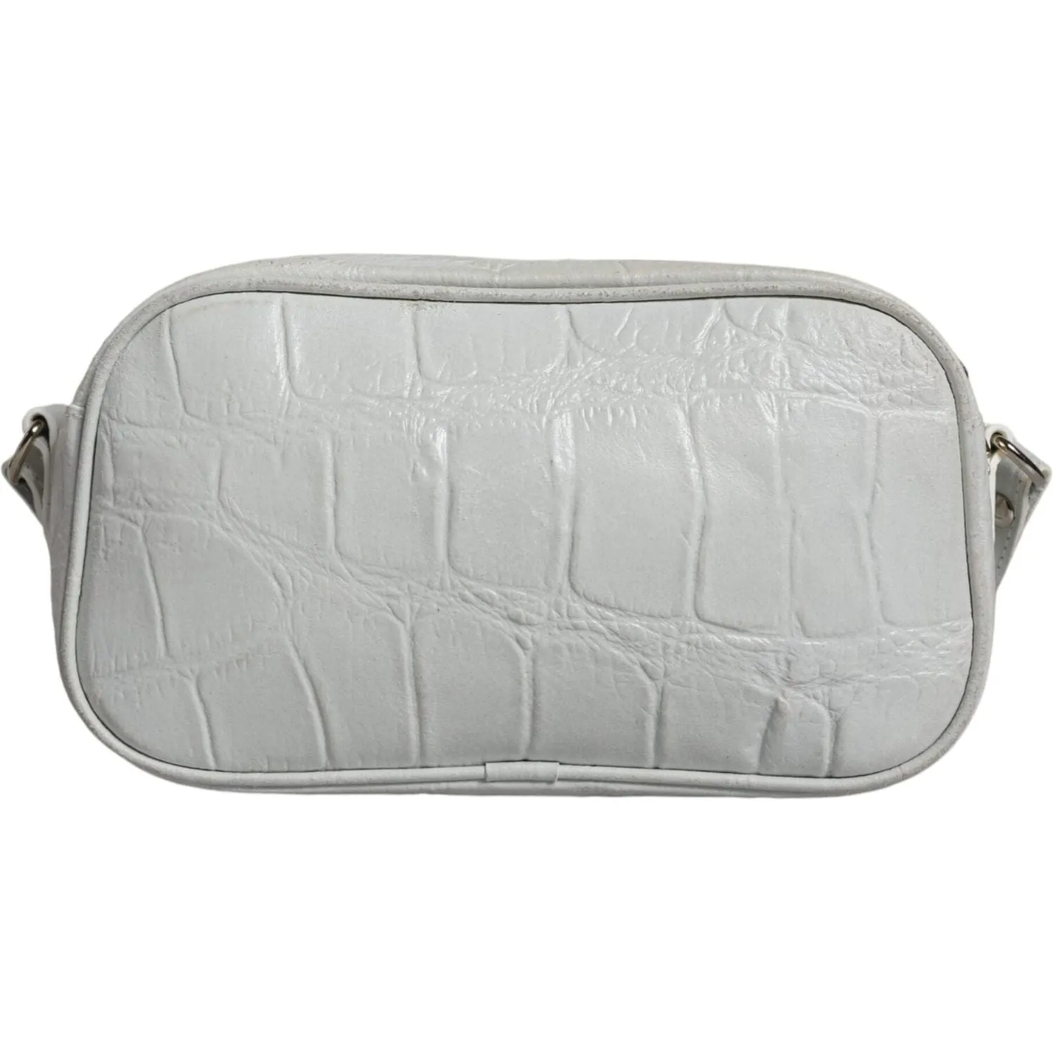 Aniye By White Croc Print Leather Crossbody Sling Bag