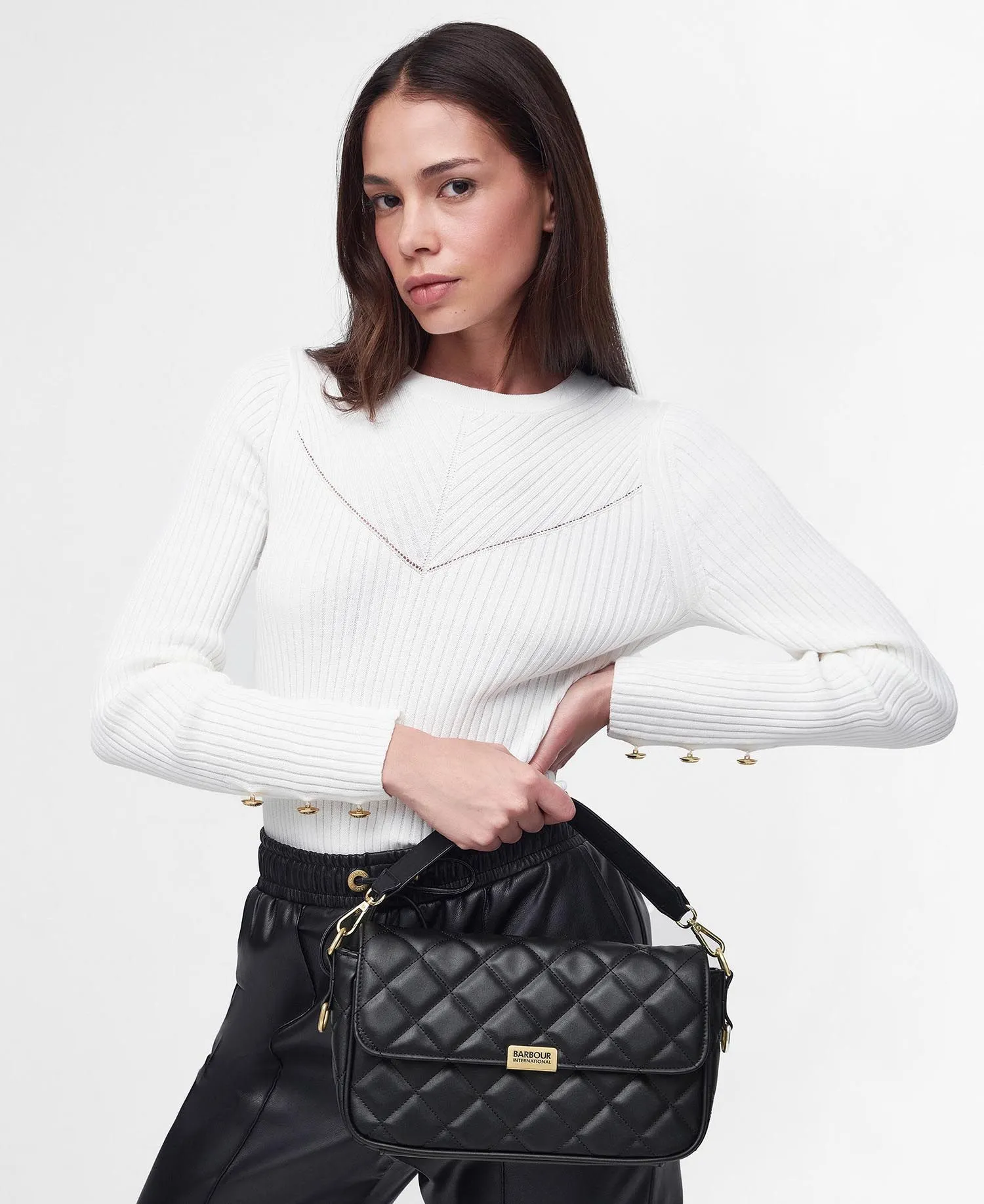 Barbour Quilted Soho Crossbody Ladies Bag in Black