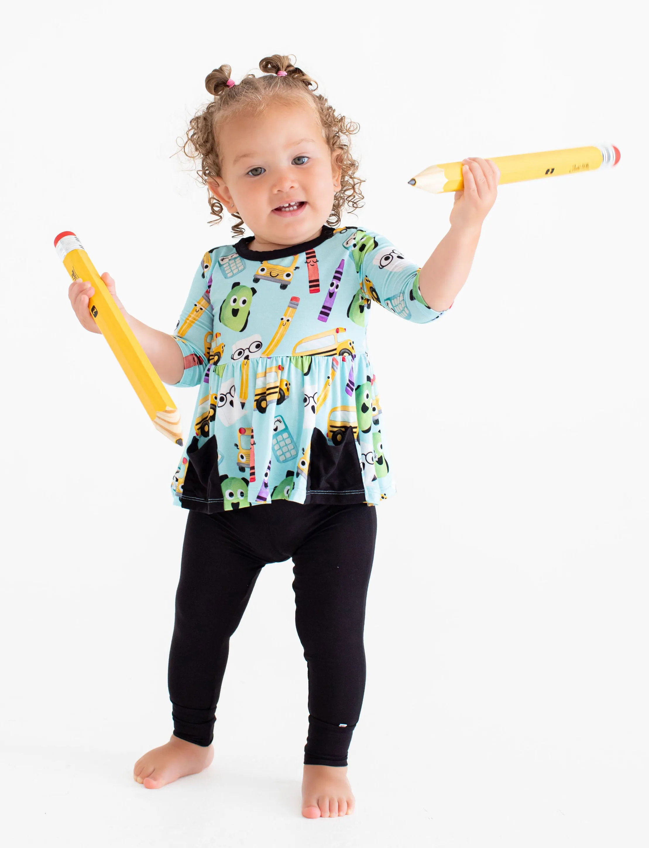 Birdie Bean Albert Back to School Print Kids Birdie Peplum Set