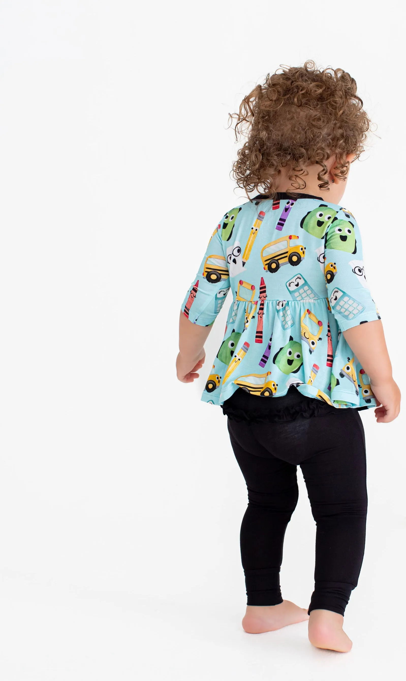 Birdie Bean Albert Back to School Print Kids Birdie Peplum Set