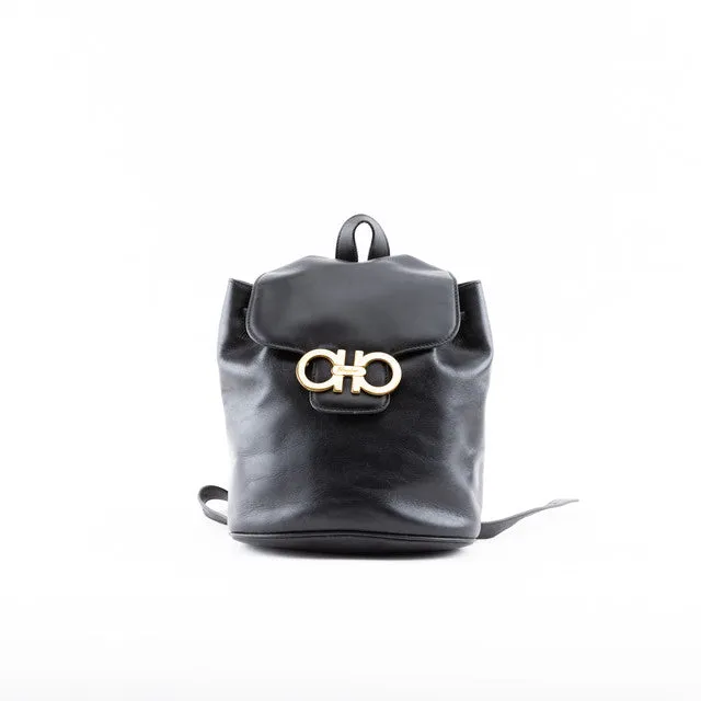 Black Leather Backpack