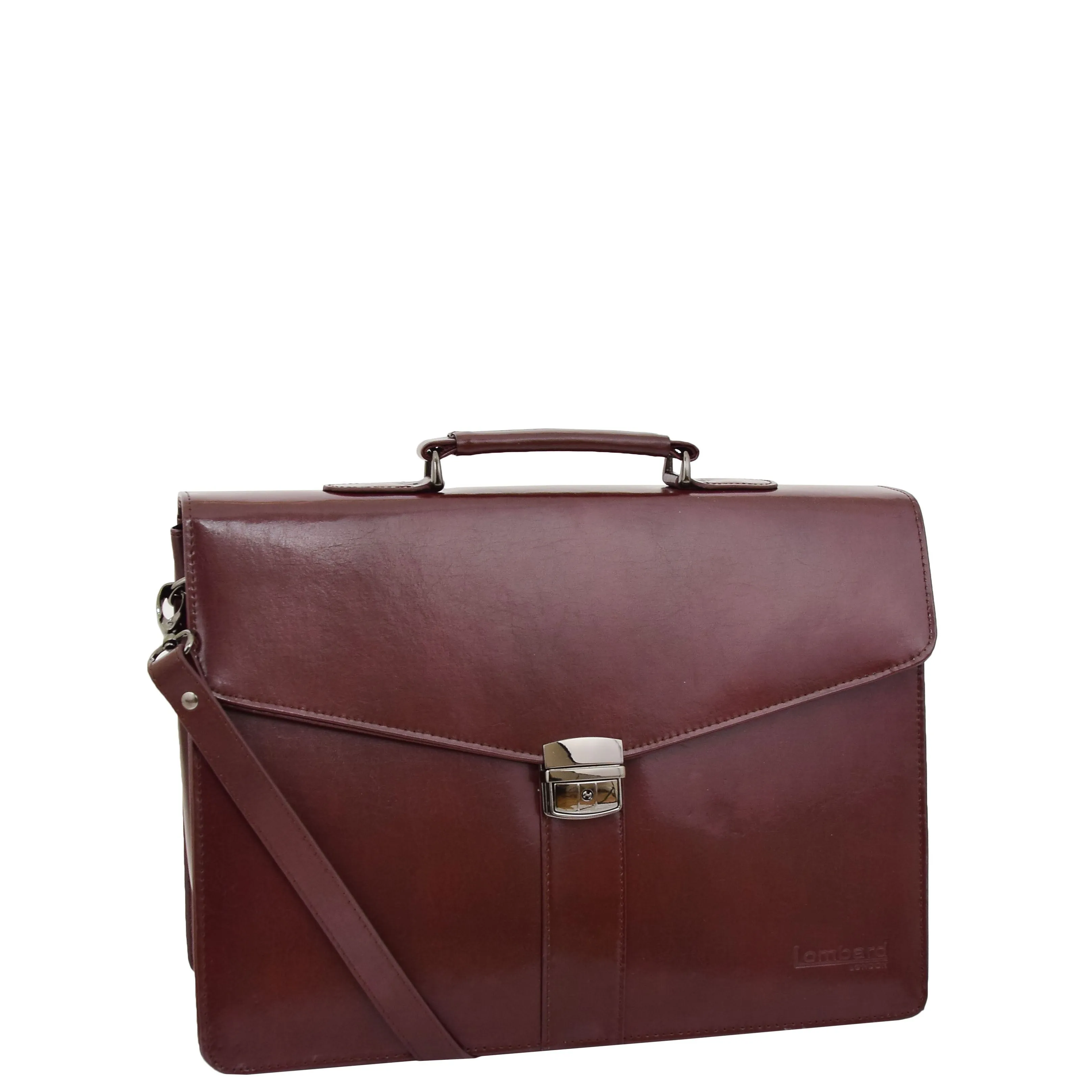 Brown Leather Briefcase For Mens Laptop Business Organiser Shoulder Bag Alvin