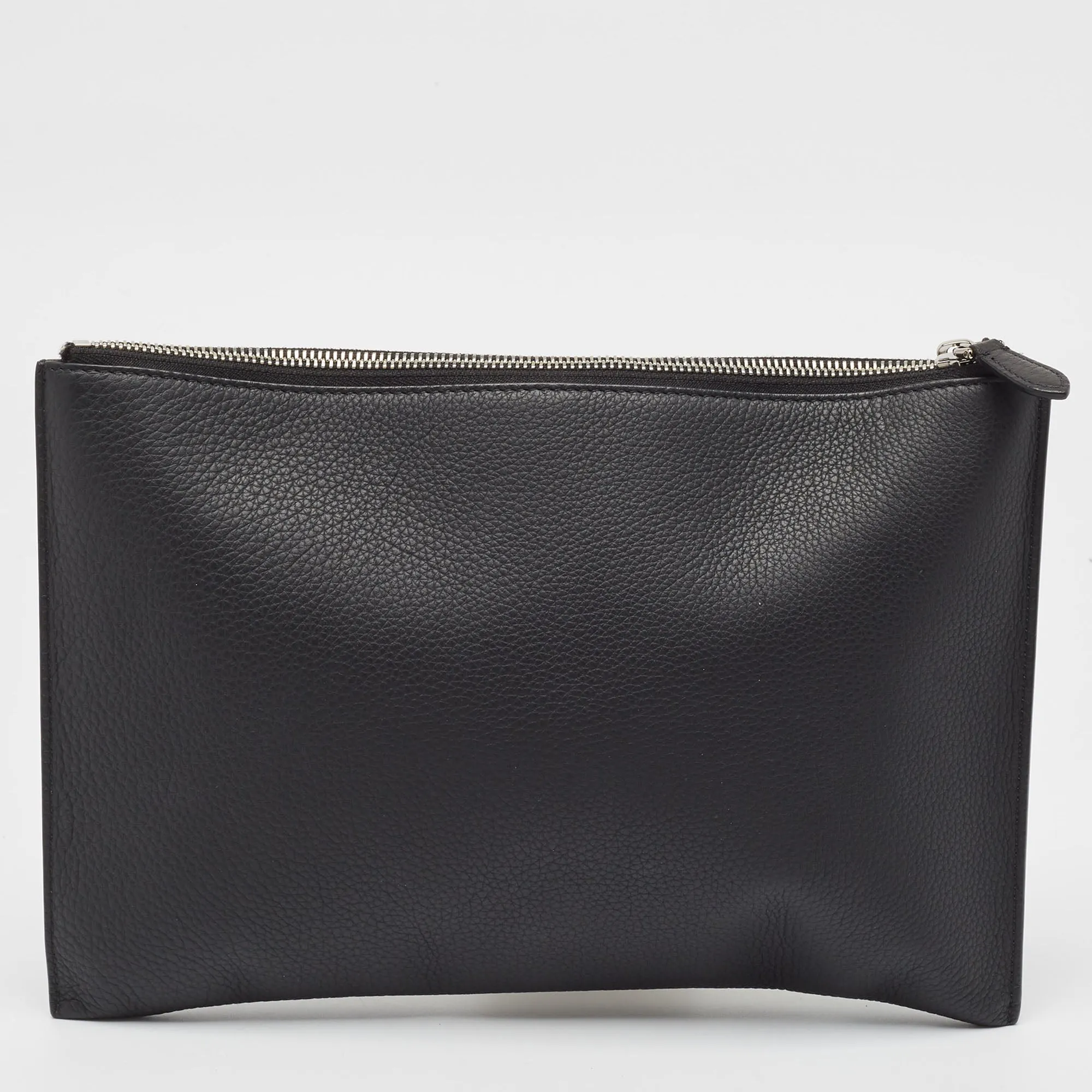 BURBERRY Black Leather Oscar Zip Pouch