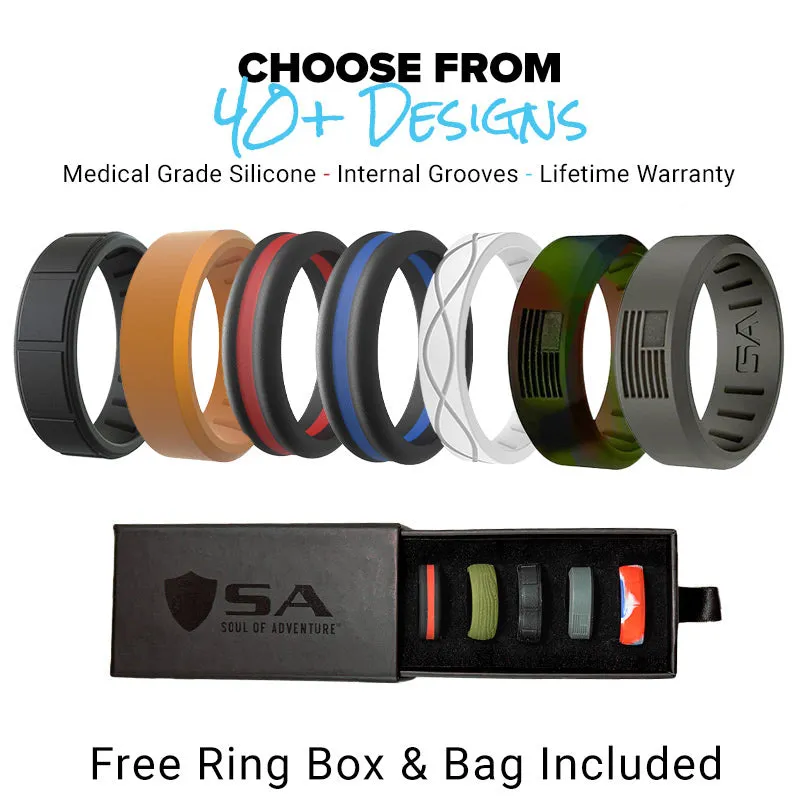 BUY 1 SILICONE RING - PICK 4 FREE   Free Ring Box, Ring Bag, & Gift