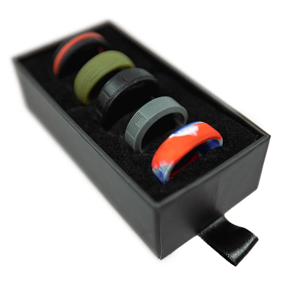 BUY 1 SILICONE RING - PICK 4 FREE   Free Ring Box, Ring Bag, & Gift