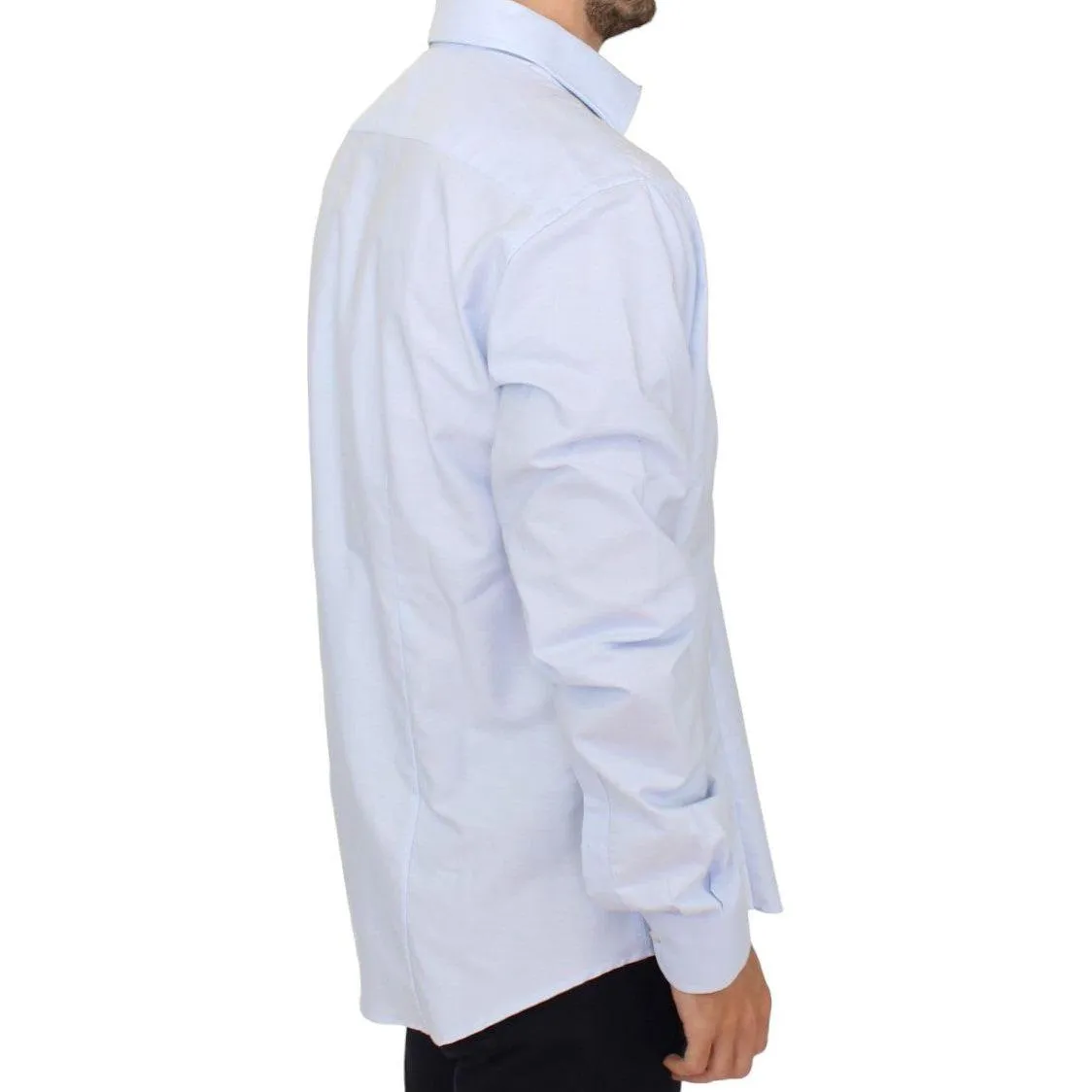 Cavalli Elegant Light Blue Italian Cotton Shirt