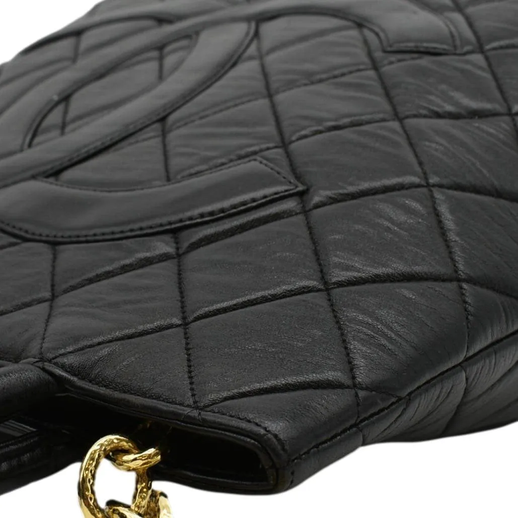 CL Medallion Quilted Caviar Leather Tote Bag Black