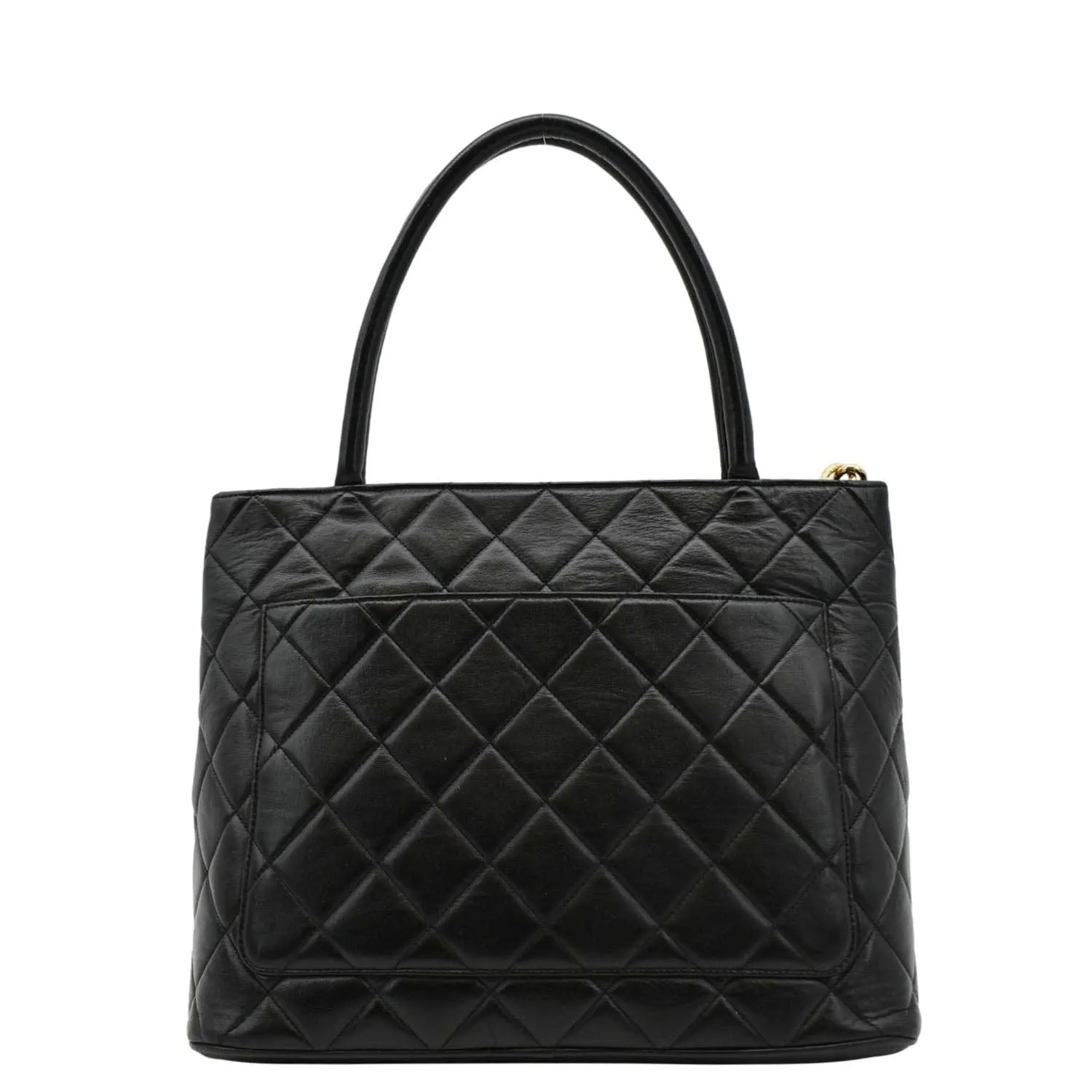 CL Medallion Quilted Caviar Leather Tote Bag Black