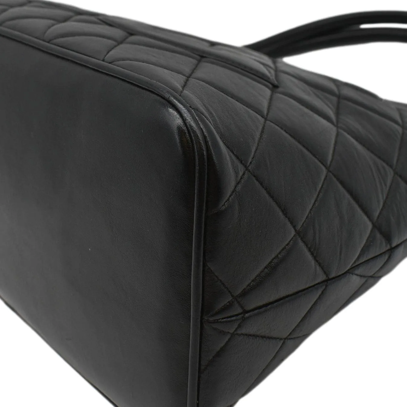 CL Medallion Quilted Caviar Leather Tote Bag Black