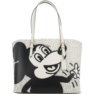 COACH (C6978) Mickey Mouse X Keith Haring Mollie Large Leather Shoulder Tote Bag