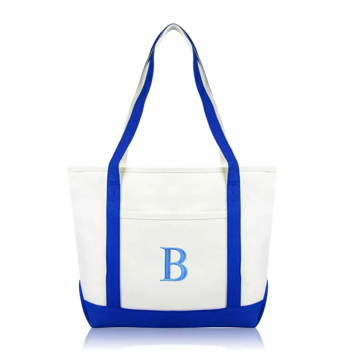 Dalix Medium Personalized Tote Bag Monogrammed Initial Letter - B