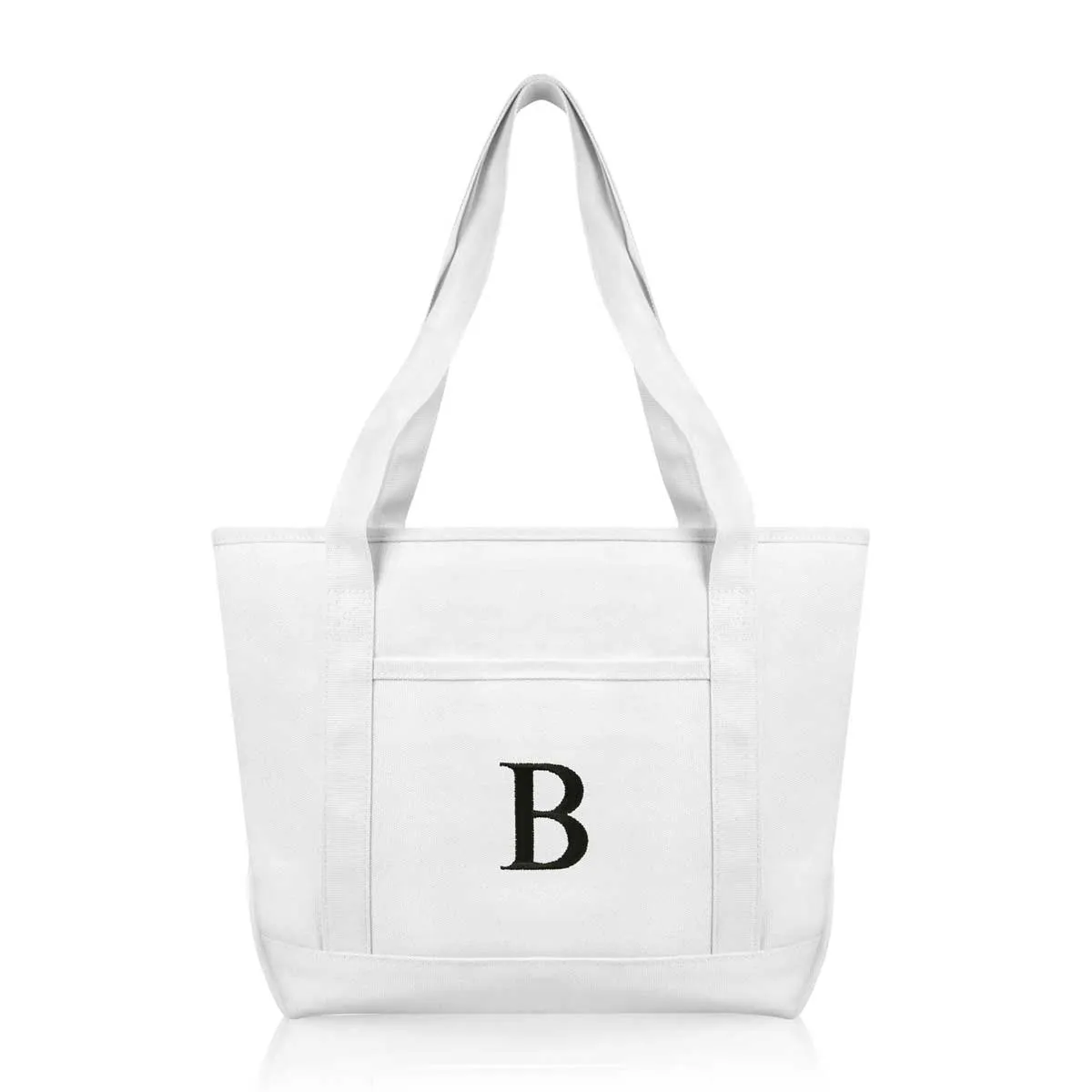 Dalix Medium Personalized Tote Bag Monogrammed Initial Letter - B