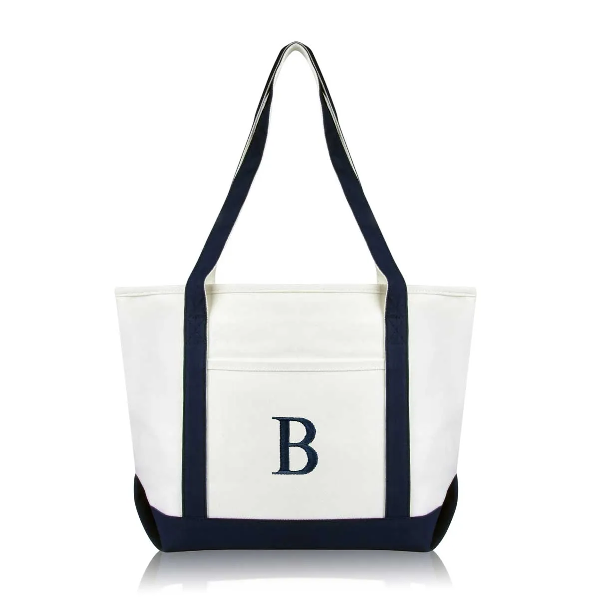 Dalix Medium Personalized Tote Bag Monogrammed Initial Letter - B