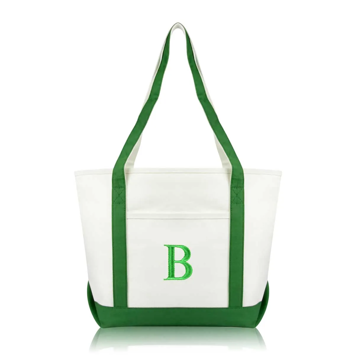 Dalix Medium Personalized Tote Bag Monogrammed Initial Letter - B