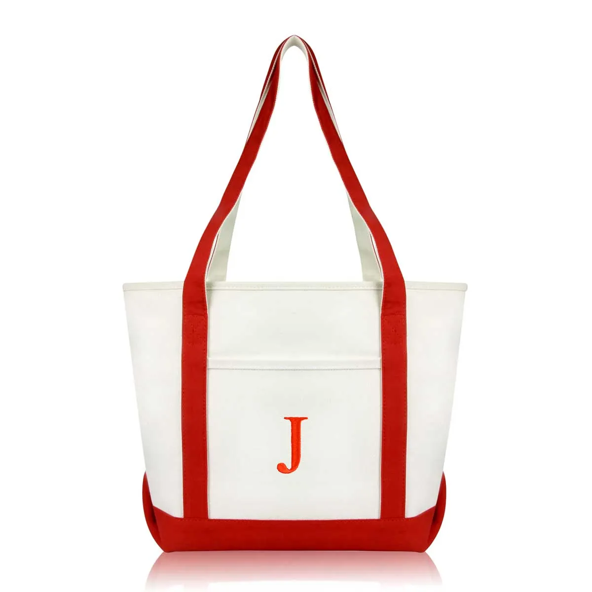 Dalix Medium Personalized Tote Bag Monogrammed Initial Letter - J