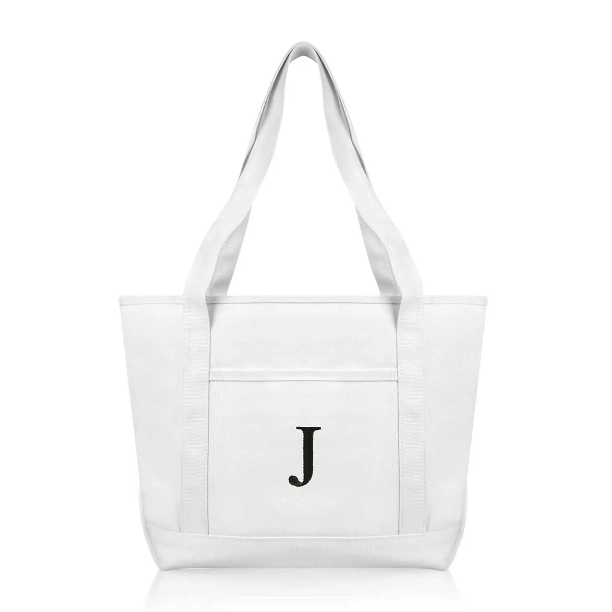 Dalix Medium Personalized Tote Bag Monogrammed Initial Letter - J