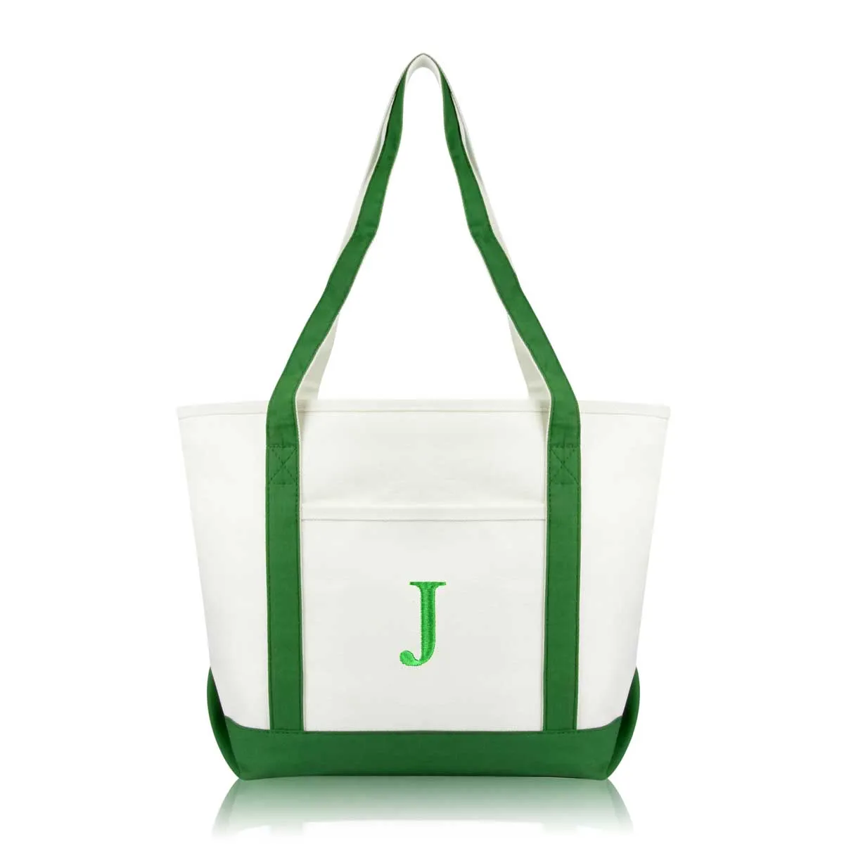 Dalix Medium Personalized Tote Bag Monogrammed Initial Letter - J