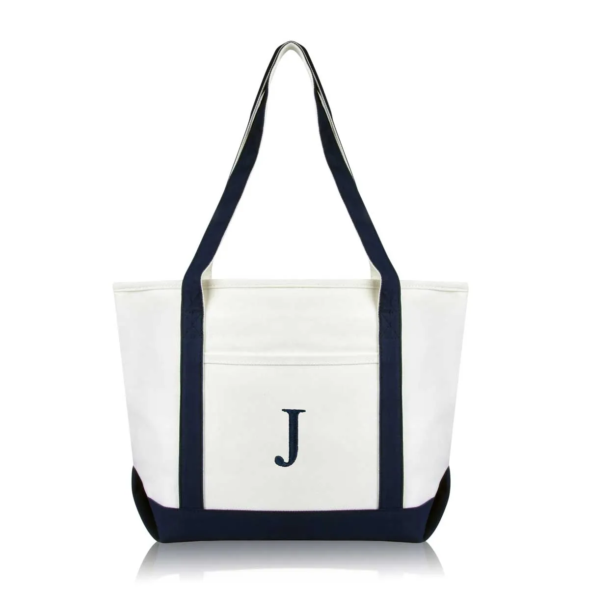 Dalix Medium Personalized Tote Bag Monogrammed Initial Letter - J