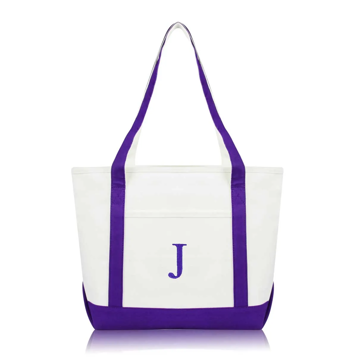 Dalix Medium Personalized Tote Bag Monogrammed Initial Letter - J