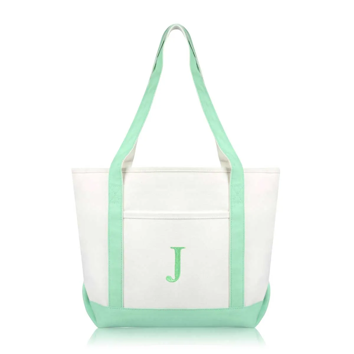 Dalix Medium Personalized Tote Bag Monogrammed Initial Letter - J