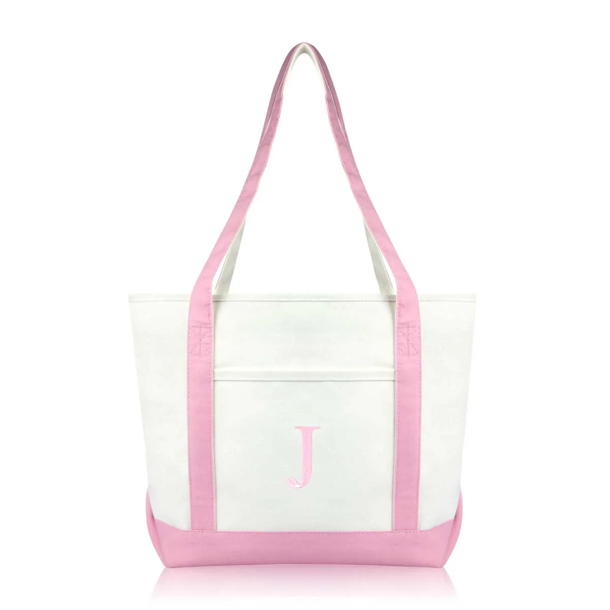 Dalix Medium Personalized Tote Bag Monogrammed Initial Letter - J