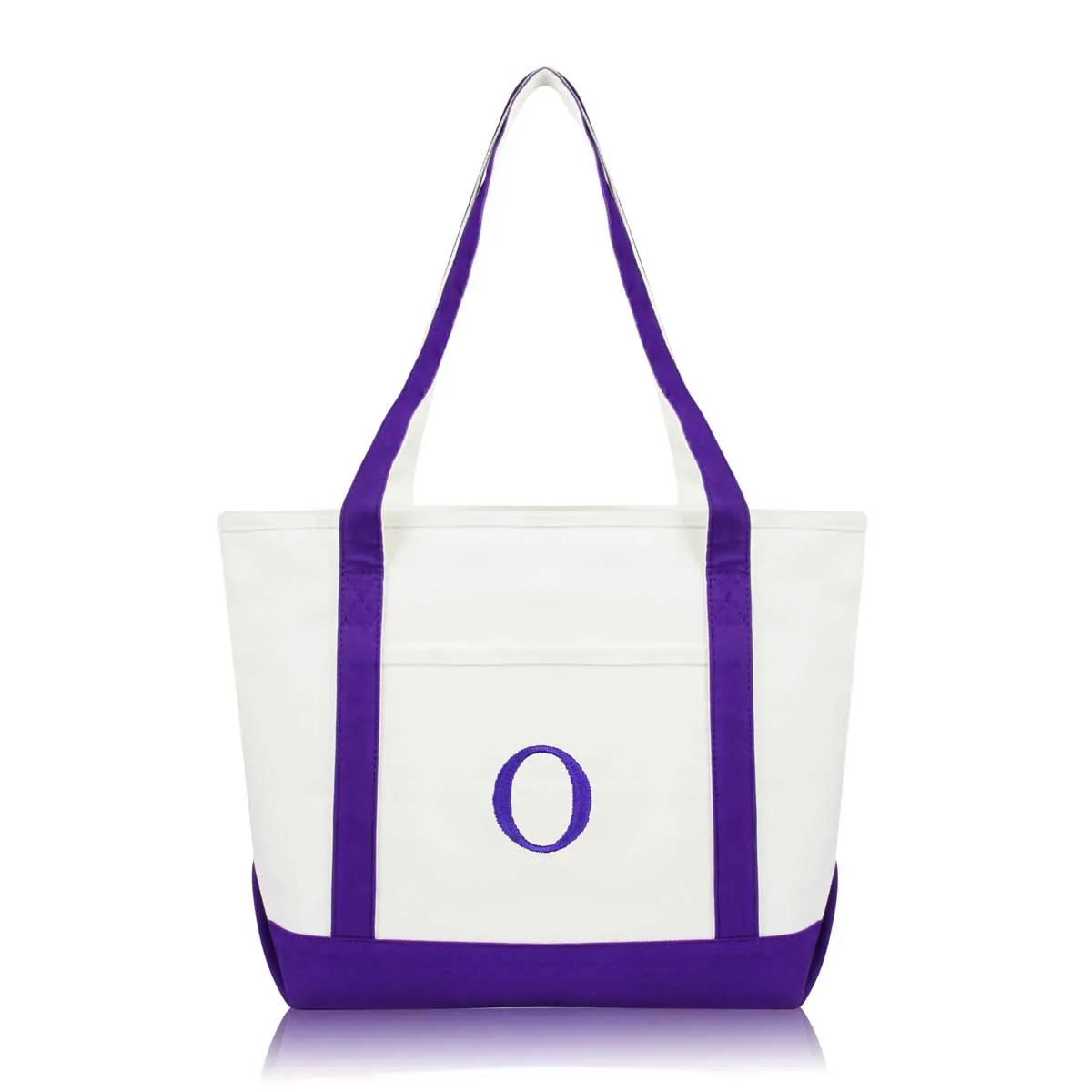 Dalix Medium Personalized Tote Bag Monogrammed Initial Letter - O