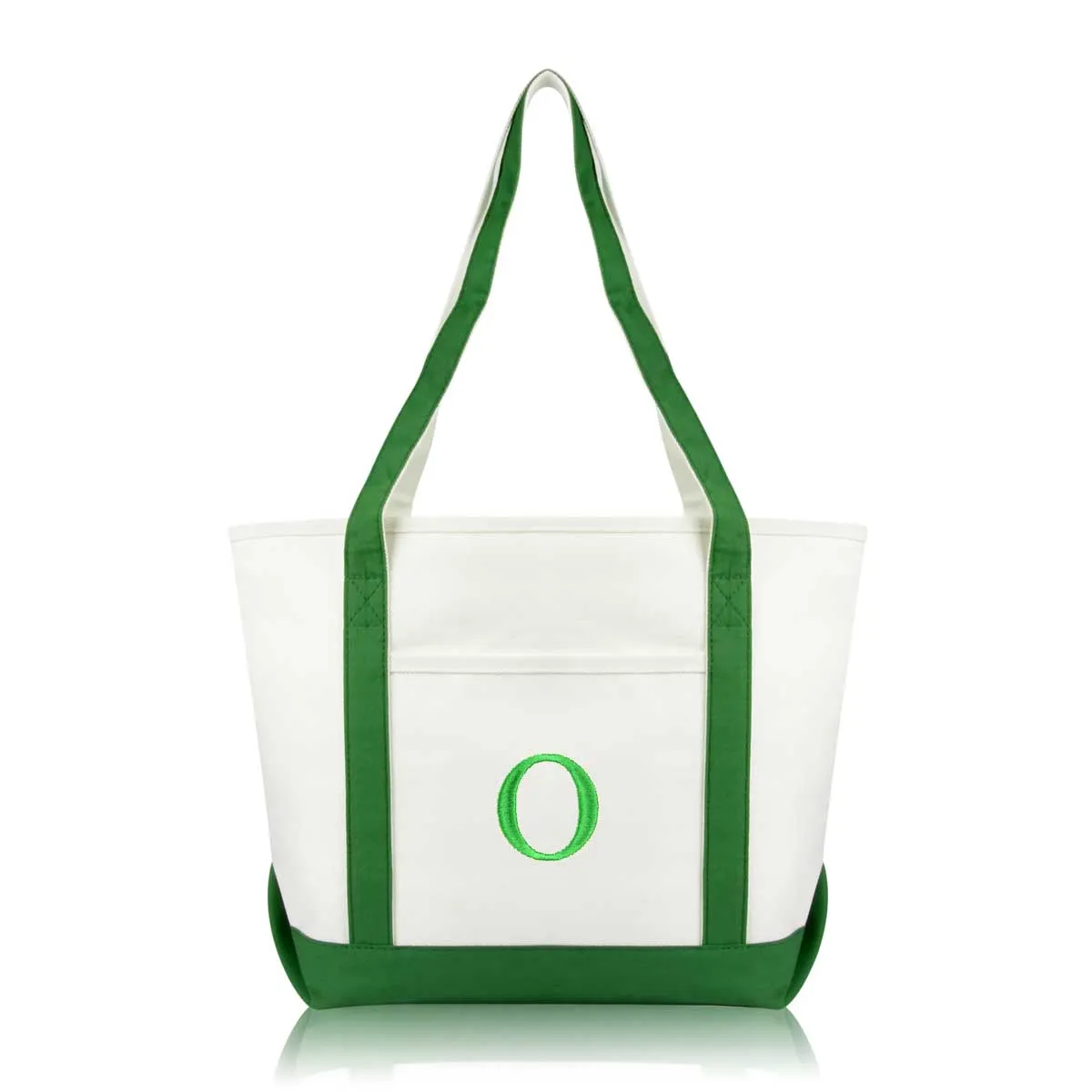 Dalix Medium Personalized Tote Bag Monogrammed Initial Letter - O