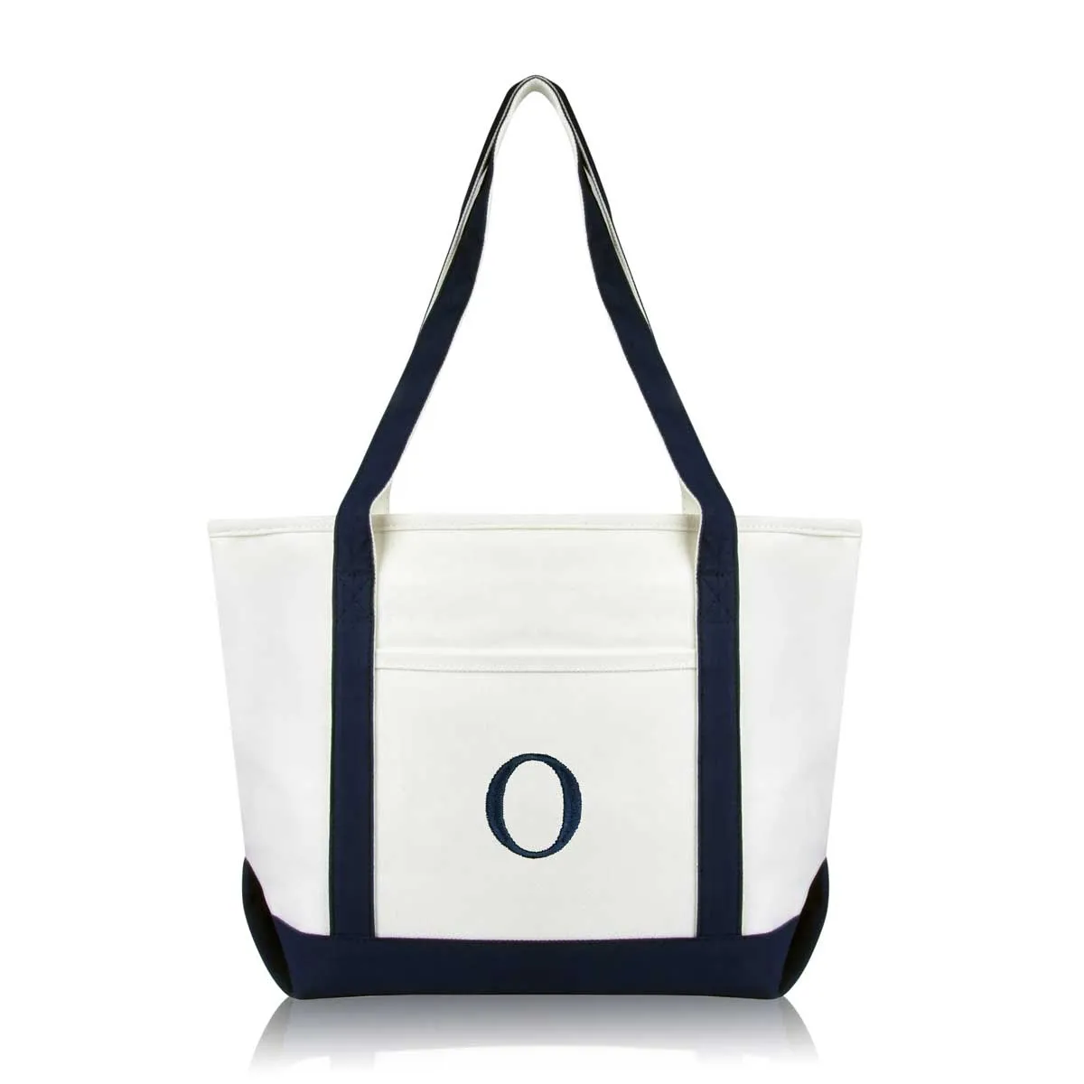 Dalix Medium Personalized Tote Bag Monogrammed Initial Letter - O