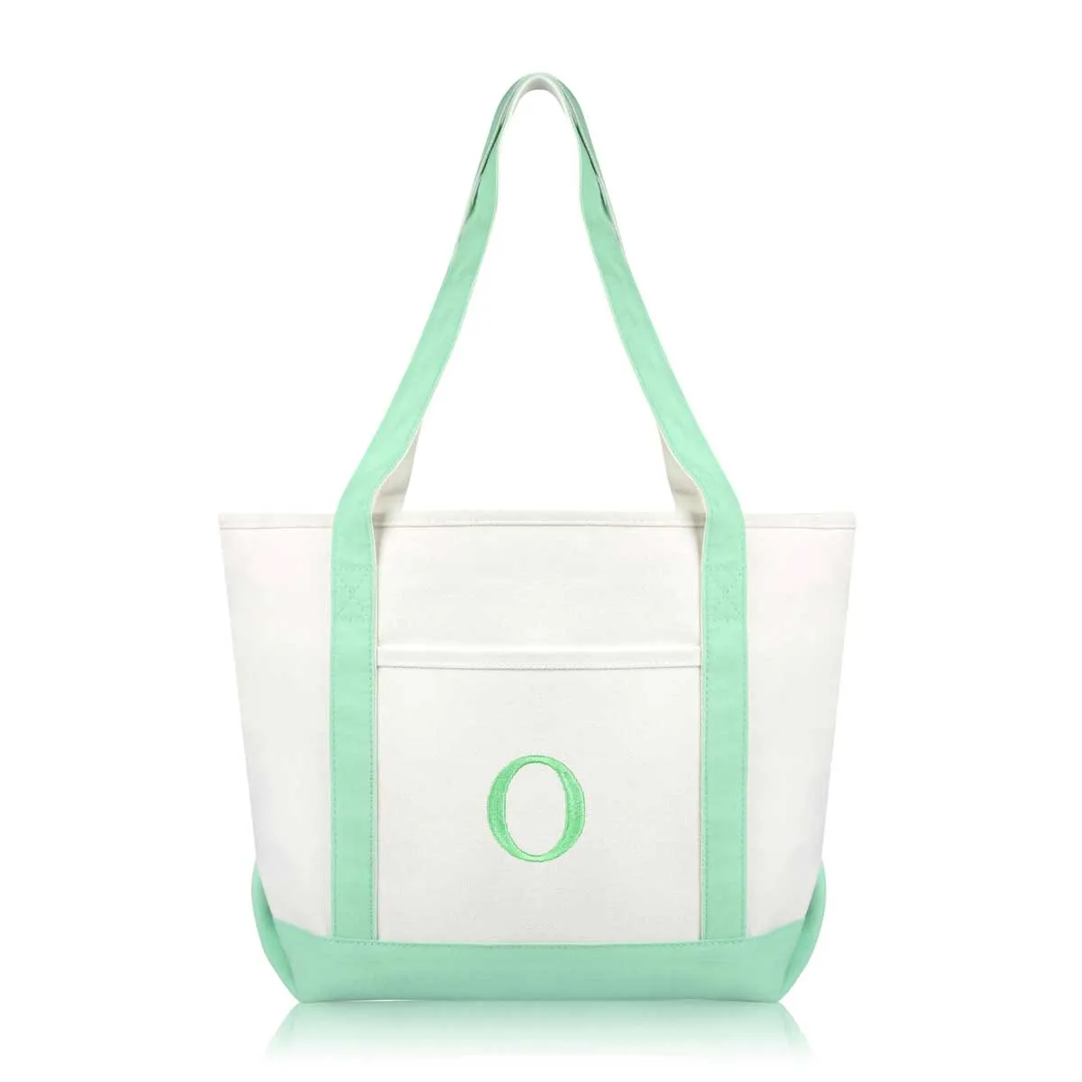 Dalix Medium Personalized Tote Bag Monogrammed Initial Letter - O