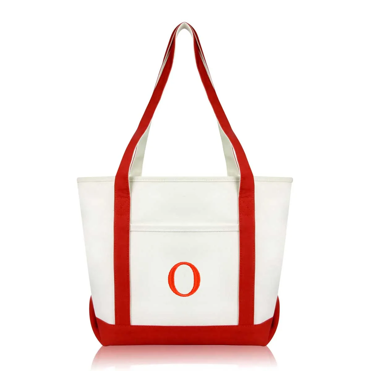 Dalix Medium Personalized Tote Bag Monogrammed Initial Letter - O