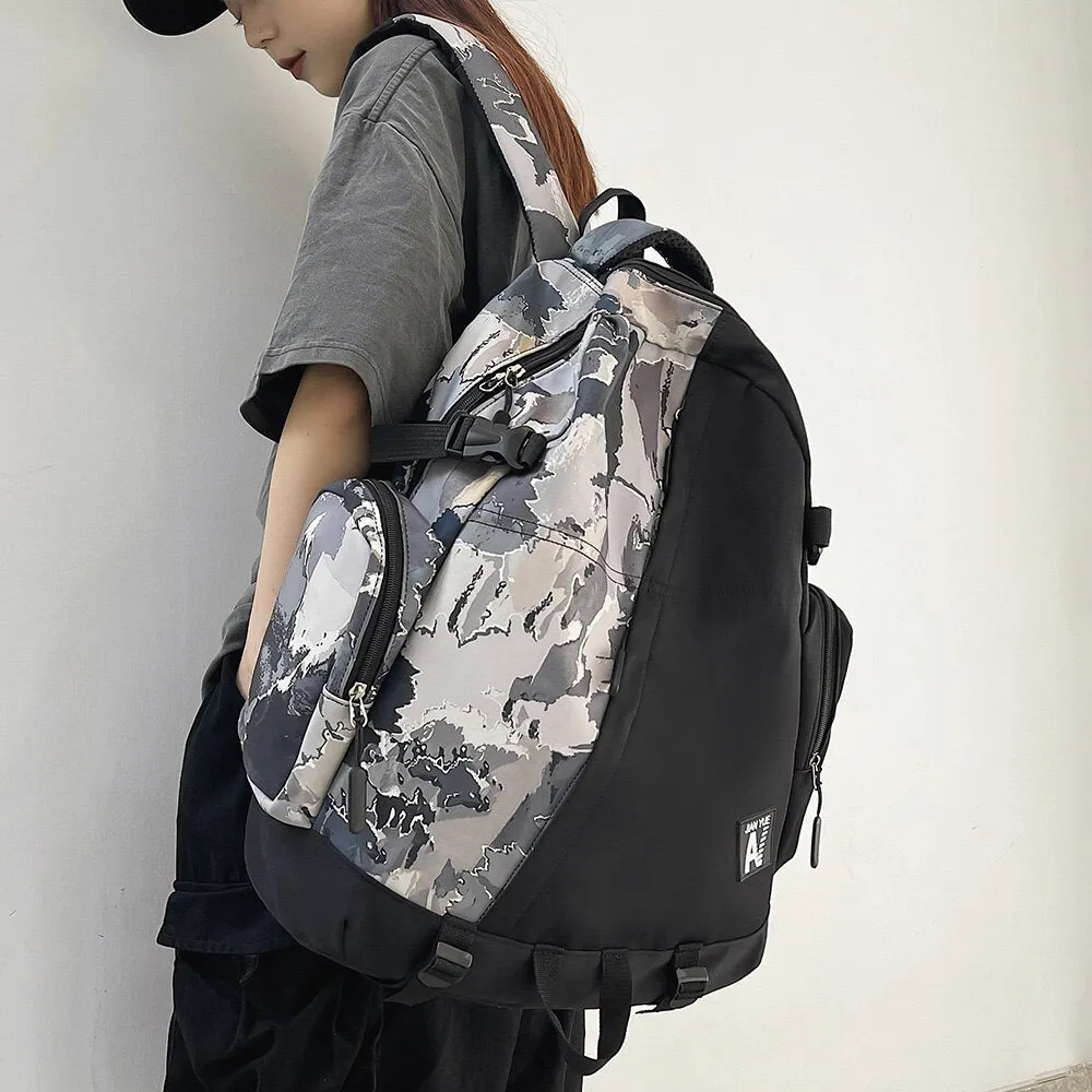 deanwangkt High Capacity Men Graffiti Backpack Camouflage Laptop Book Boy School Bag Female Fashion Women Cool Student Backpack Male Travel