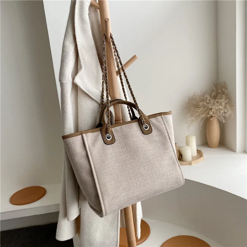 deanwangkt  Women's Casual Shoulder Bag Tote Designer Female Bag New Chain Messenger Bags Canvas Leisure Handbags Women's Bag  Trend