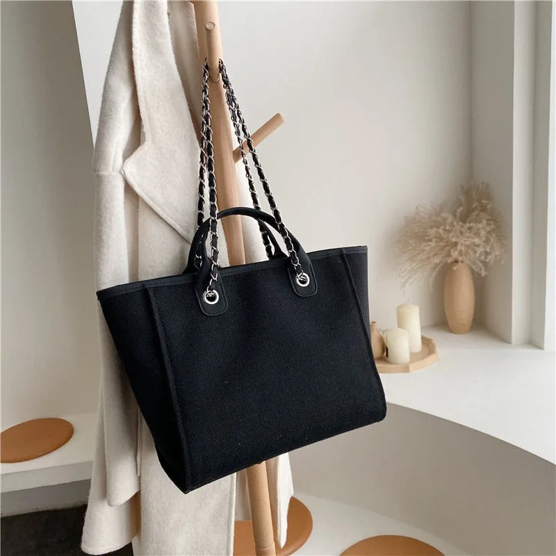 deanwangkt  Women's Casual Shoulder Bag Tote Designer Female Bag New Chain Messenger Bags Canvas Leisure Handbags Women's Bag  Trend