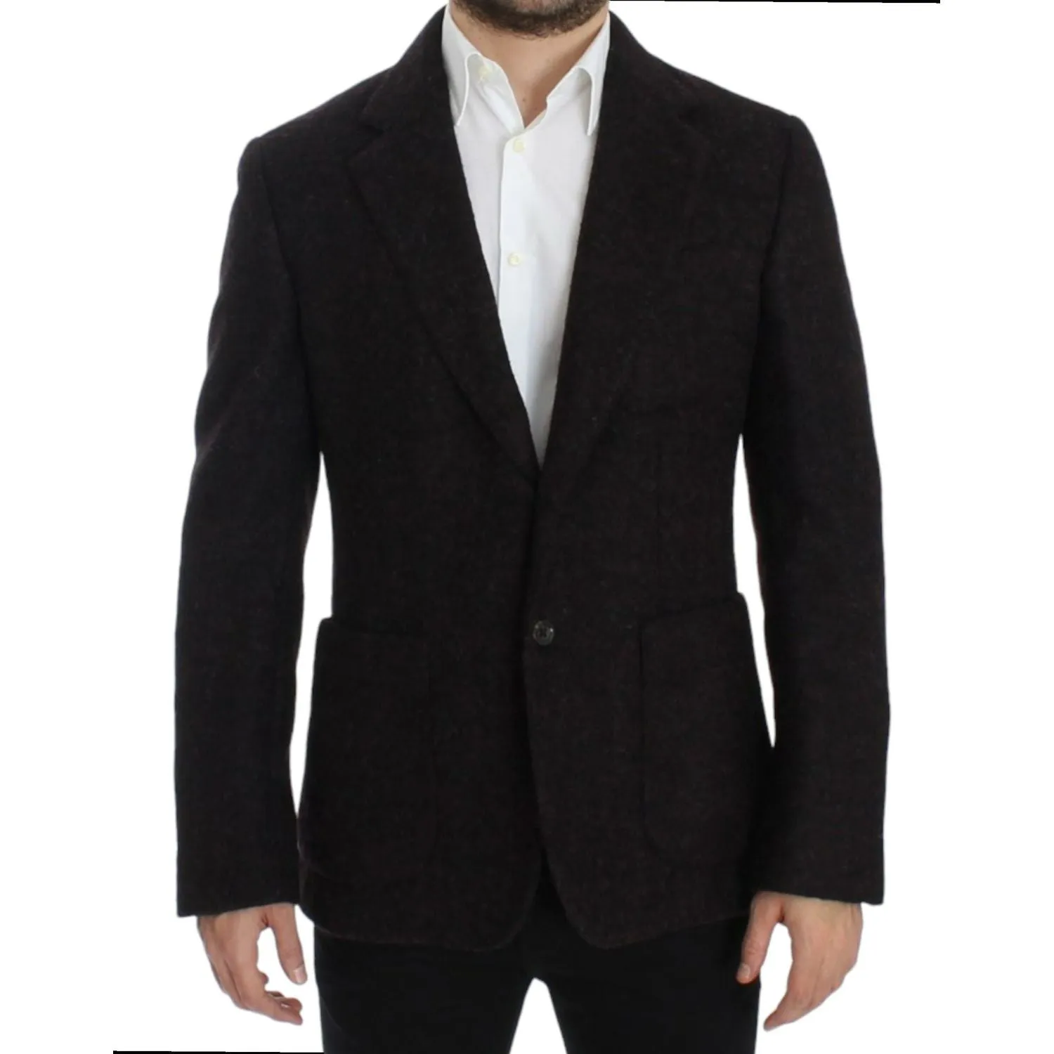 Dolce & Gabbana Bordeaux Alpaga Two-Button Blazer Jacket