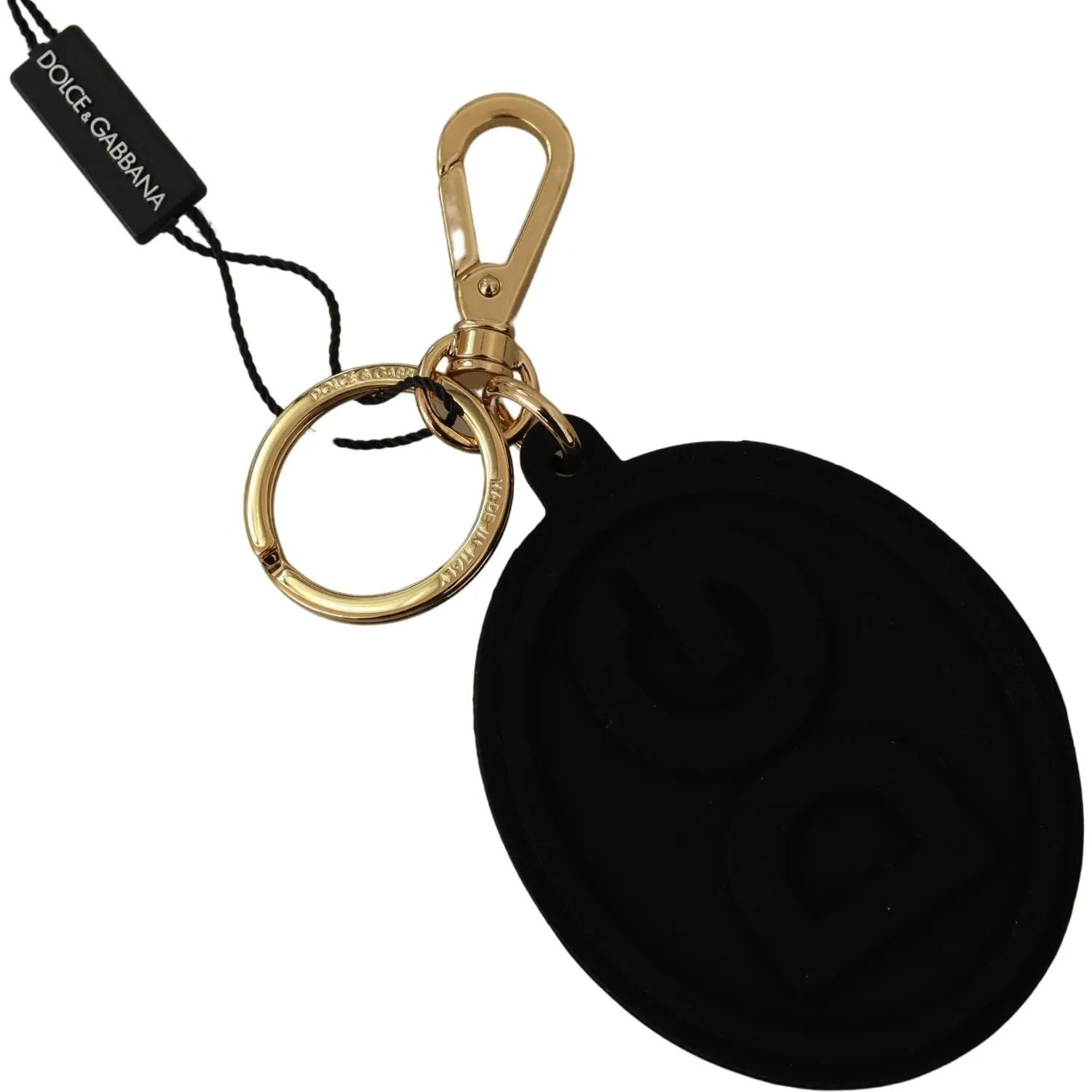 Dolce & Gabbana Elegant Black and Gold Keychain Accessory