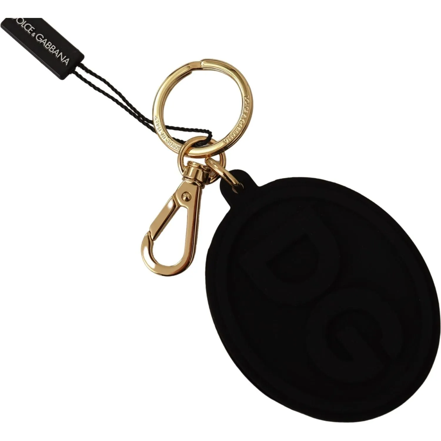 Dolce & Gabbana Elegant Black and Gold Keychain Accessory