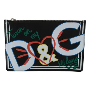 Dolce & Gabbana Elegant Black Leather Coin Wallet