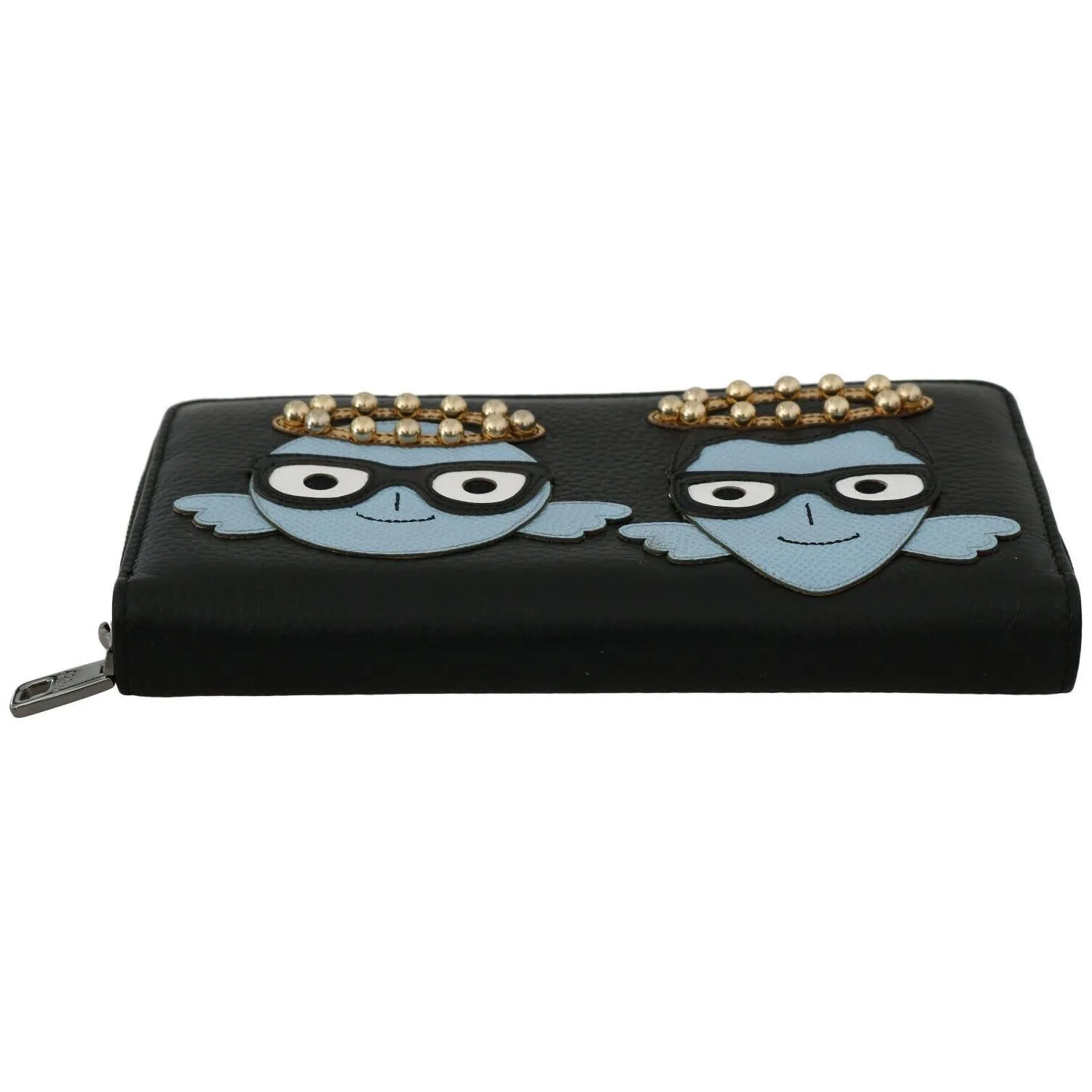 Dolce & Gabbana Elegant Black Leather Zip Wallet