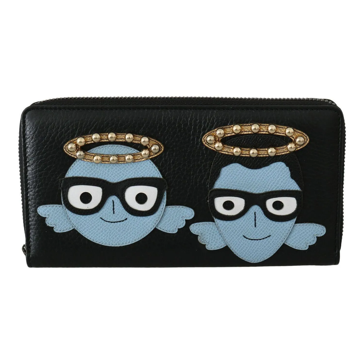 Dolce & Gabbana Elegant Black Leather Zip Wallet