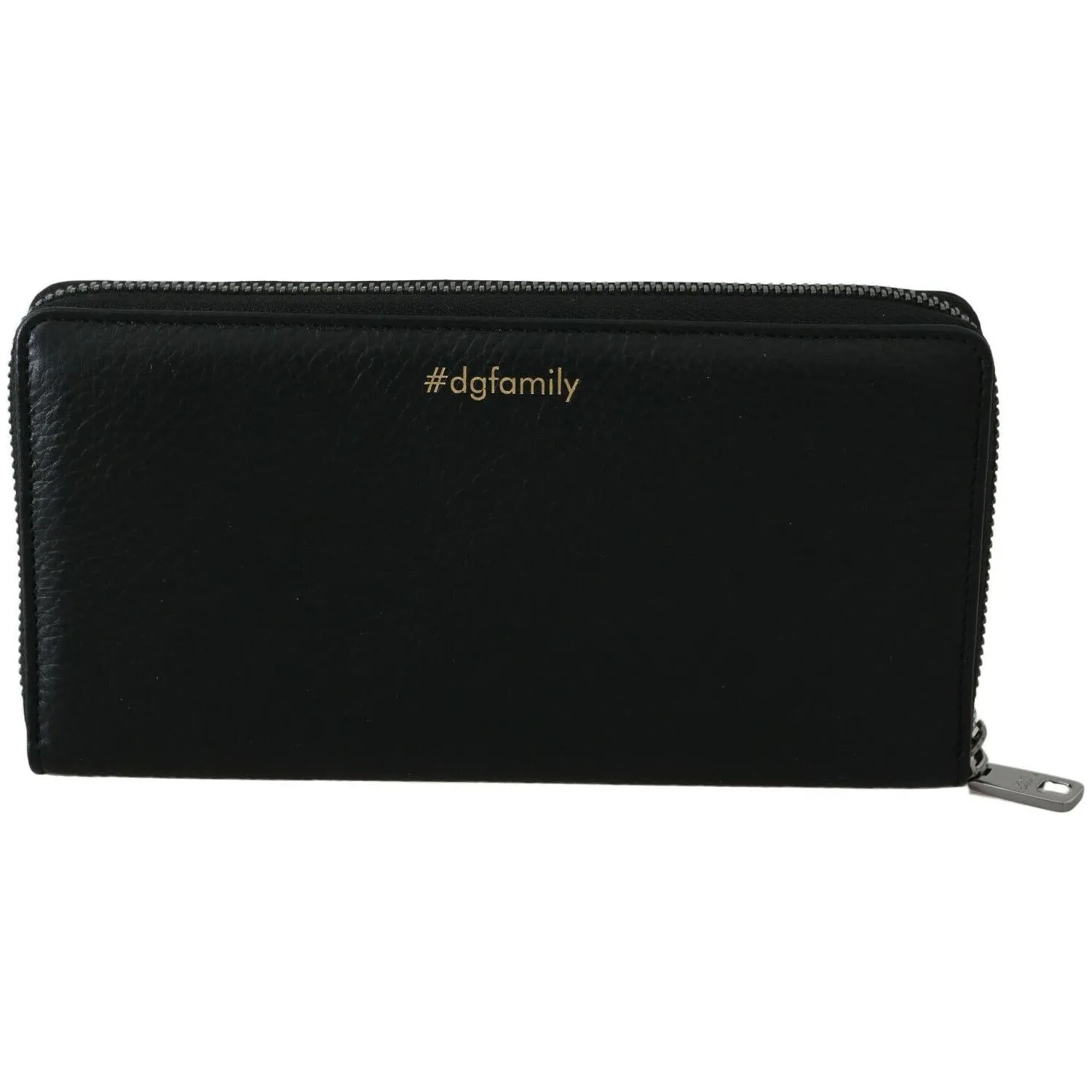 Dolce & Gabbana Elegant Black Leather Zip Wallet