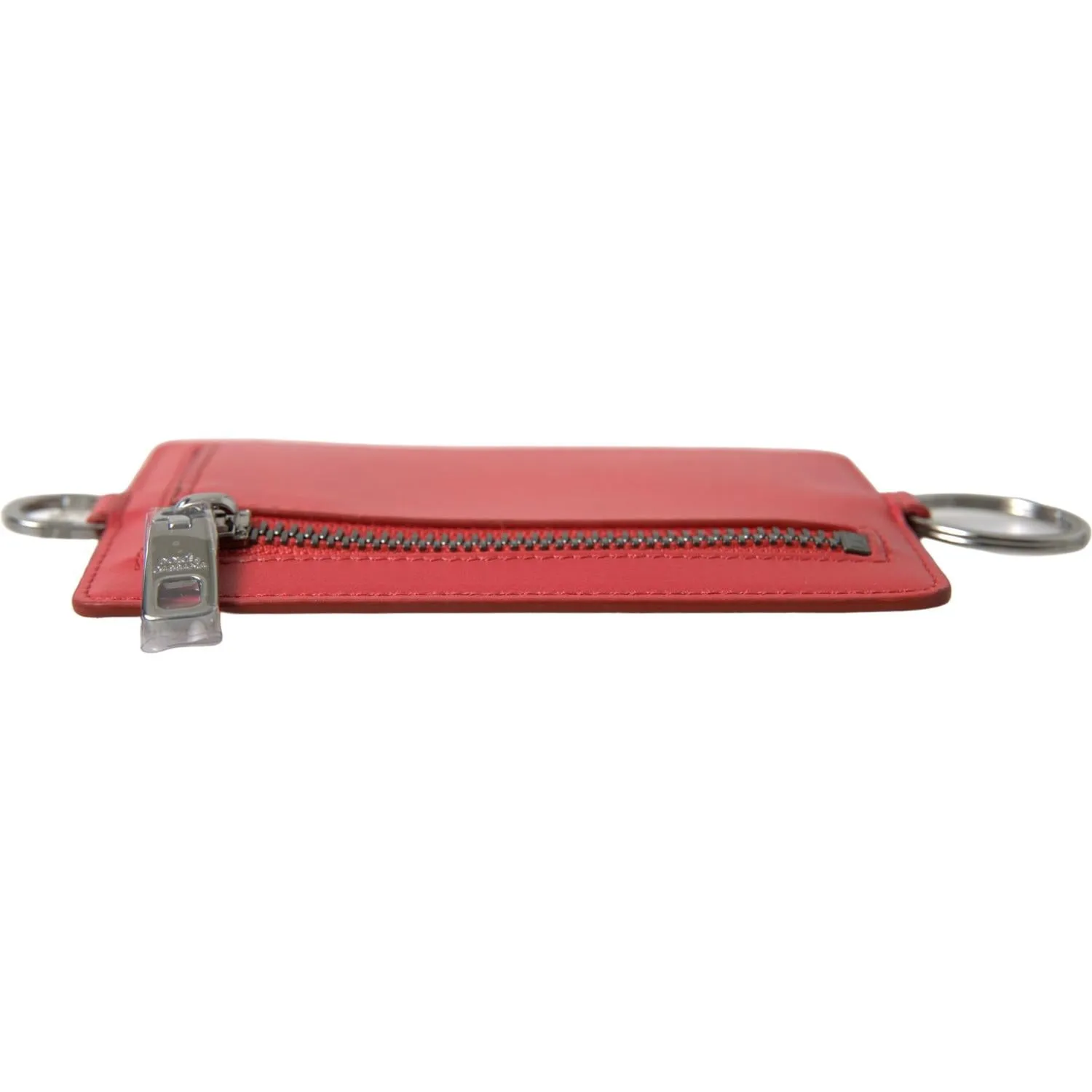 Dolce & Gabbana Elegant Red Leather Lanyard Card Holder