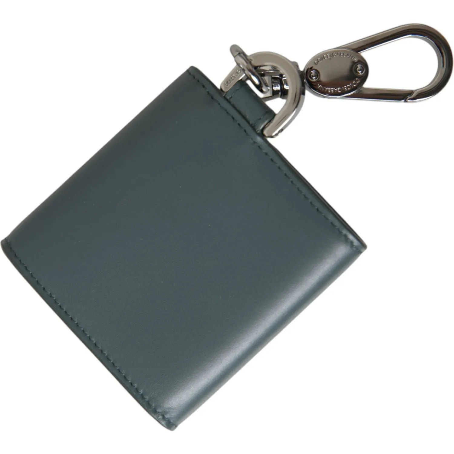 Dolce & Gabbana Green Leather DG Logo Keyring Coin Purse Keyring Wallet