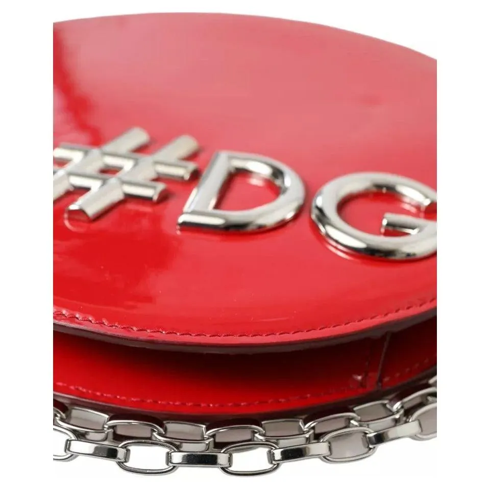 Dolce & Gabbana Red Patent Leather DG GIRLS Clutch Shoulder Bag