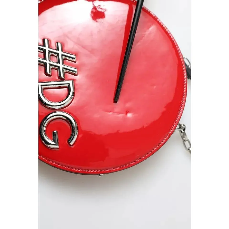 Dolce & Gabbana Red Patent Leather DG GIRLS Clutch Shoulder Bag