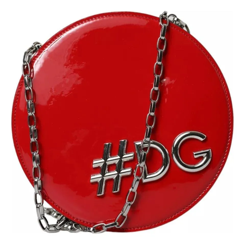 Dolce & Gabbana Red Patent Leather DG GIRLS Clutch Shoulder Bag