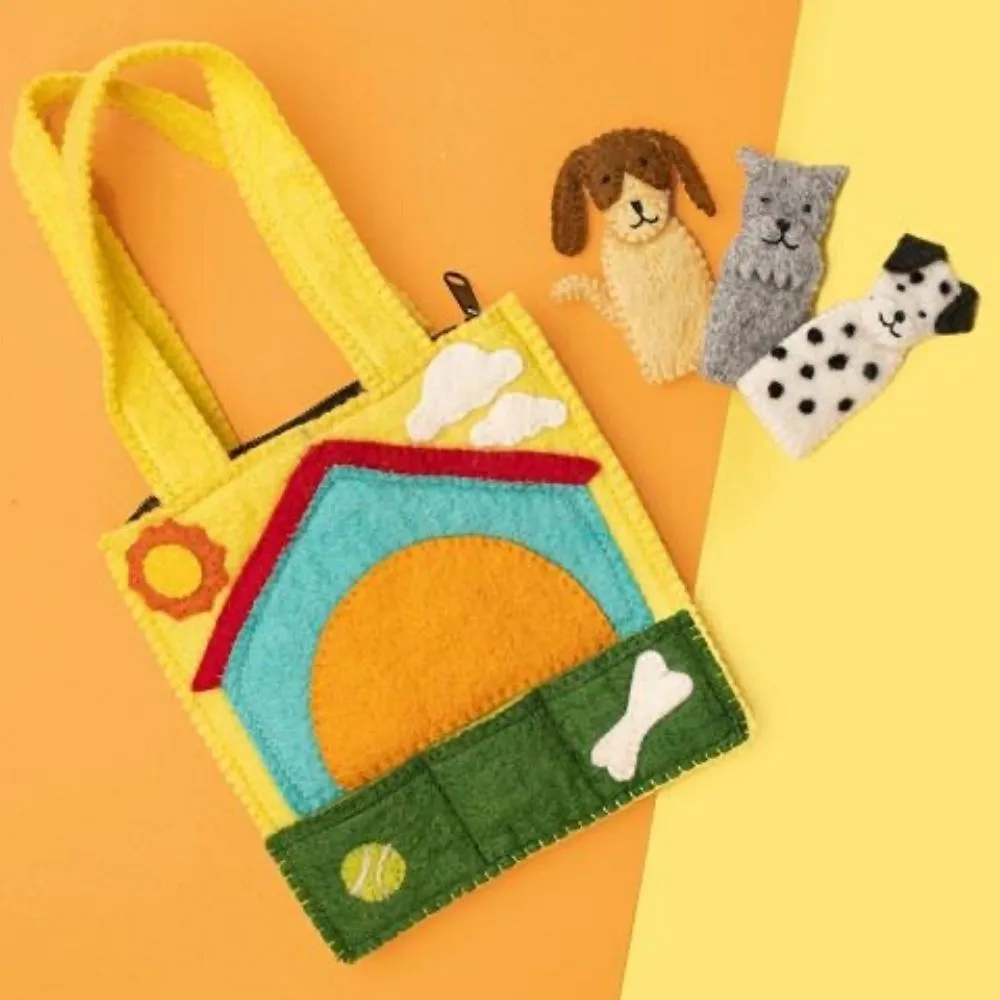 Felt Puppet Bag - Doggies