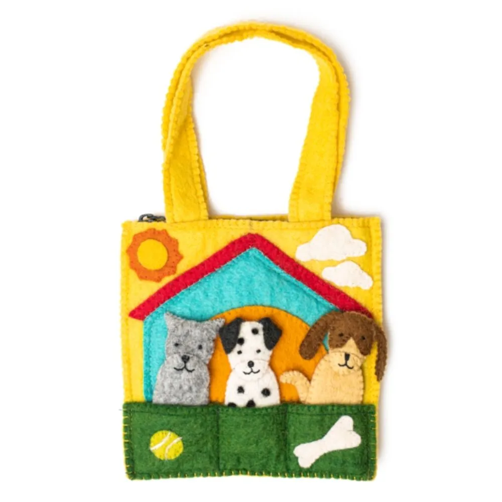 Felt Puppet Bag - Doggies