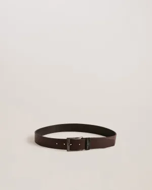 Hady T Etched Leather Belt Black