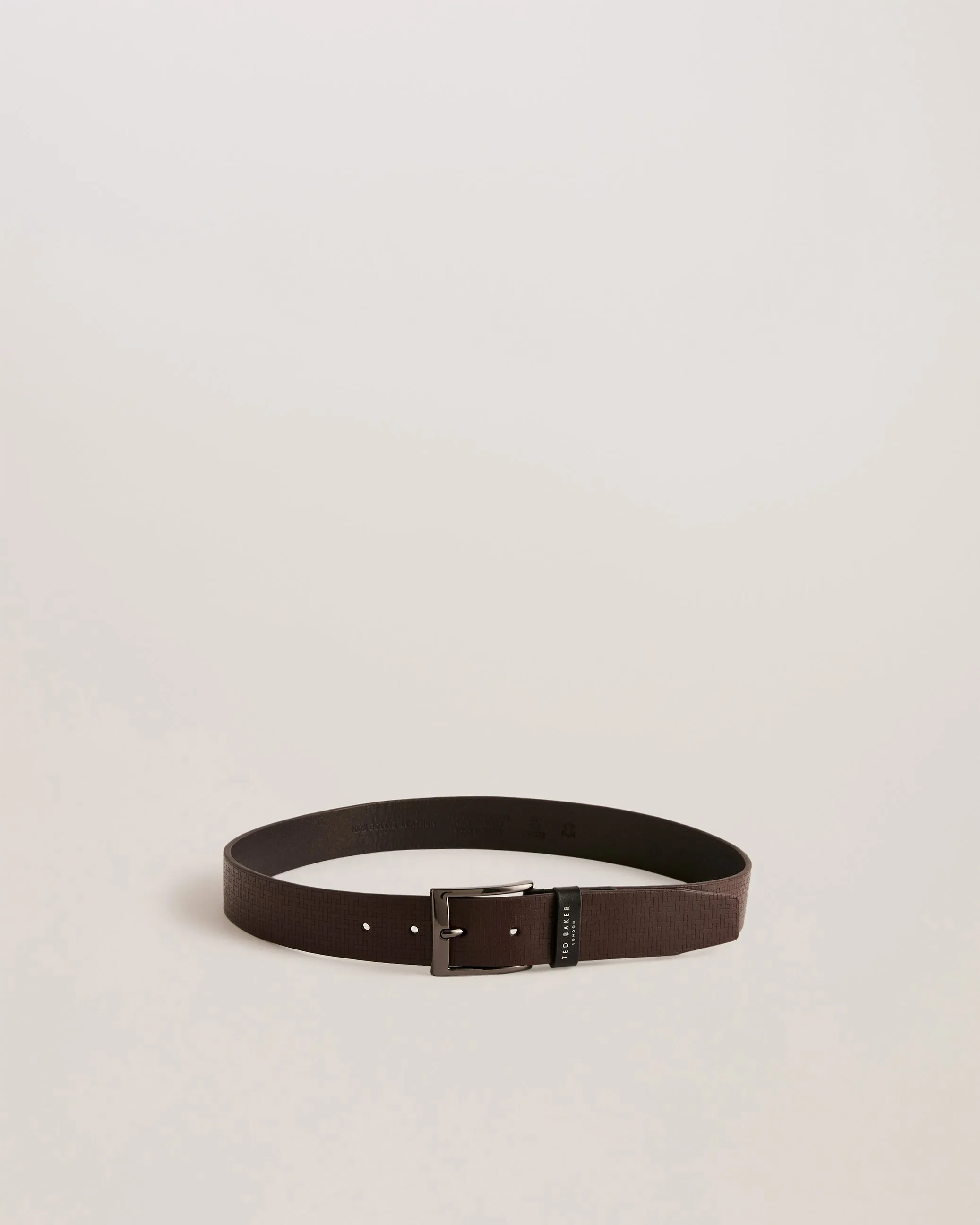 Hady T Etched Leather Belt Black