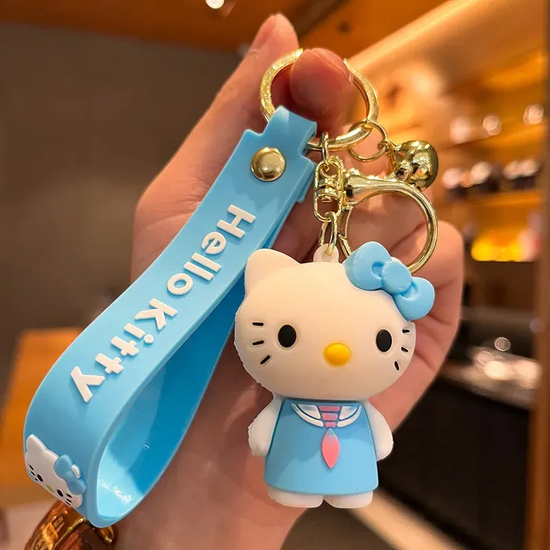 Hello Kitty Blue Model B | 3D Lanyard Keychain | Silicone